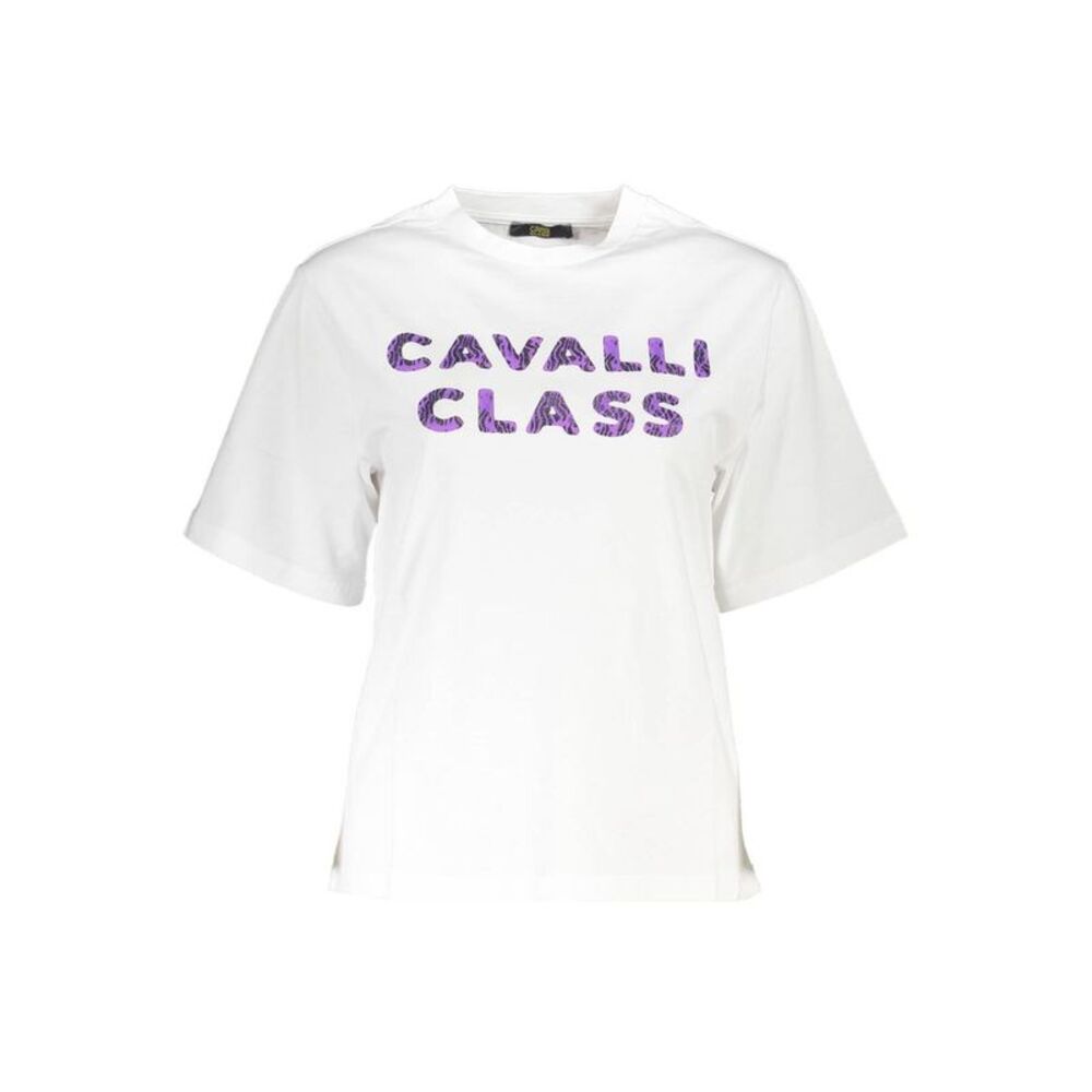 Cavalli Class Bianco Cotton Women Women's T-Shirt